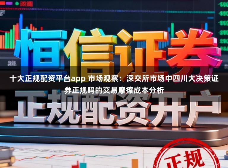 十大正规配资平台app 市场观察：深交所市场中四川大决策证券正规吗的交易摩擦成本分析